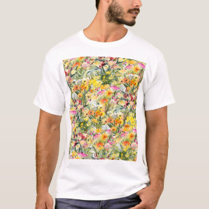 Camiseta Campo das flores pequenas: Aquarela Brilhante.