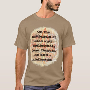 Camiseta Campo de batalha de texto e seta de ideias