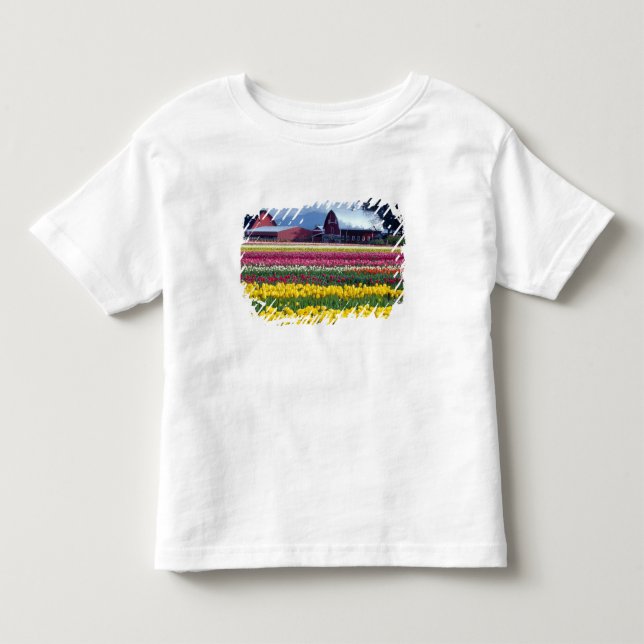 Camiseta campo de exibição de tulipas (Frente)