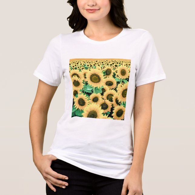 Camiseta Campo de flores amarelas do Ouro (Frente)