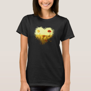 Camiseta Campo de flores lindo floresce no verão em cores v