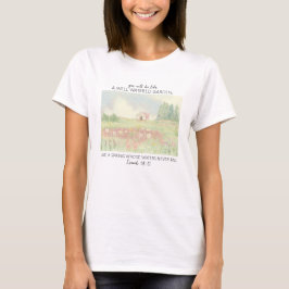 Camiseta Campo de Flores Versículo Bíblico Cristão