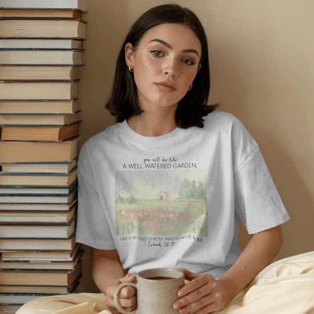 Camiseta Campo de Flores Versículo Bíblico Cristão (Criador carregado)
