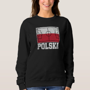Camiseta Campo de Futebol da Polônia Bandeira do País Polsk