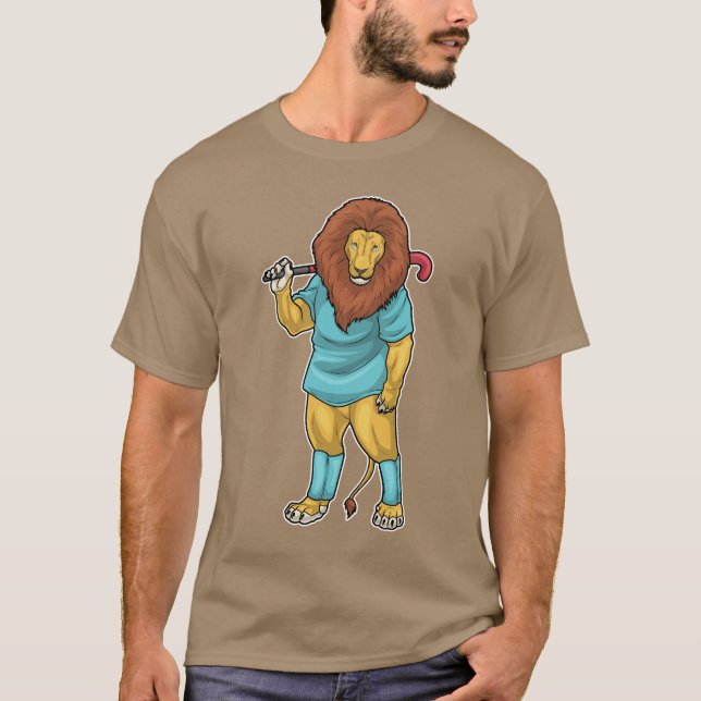 Camiseta Campo de hóquei de leão Stick de hóquei (Frente)