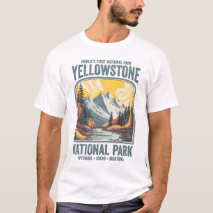 Camiseta Campo de Iellowstone National Park Vintage Hiking