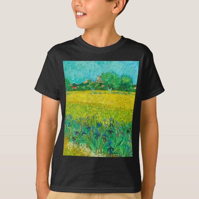 Camiseta Campo de Íris perto de Arles de Van Gogh (Frente)