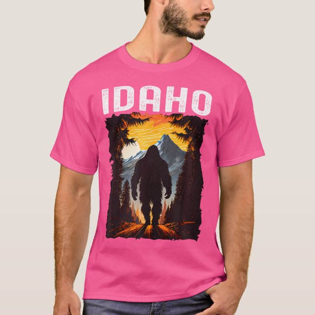 Camiseta Campo De Itinerância De Idaho Bigfoot, Retro 70S V (Frente)