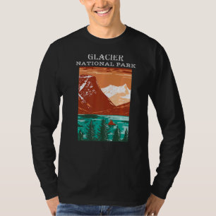 Camiseta Campo de Montana do Parque Nacional do Glacier, sa