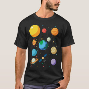 Camiseta Campo de Pesquisador do Espaço do Sistema Solar