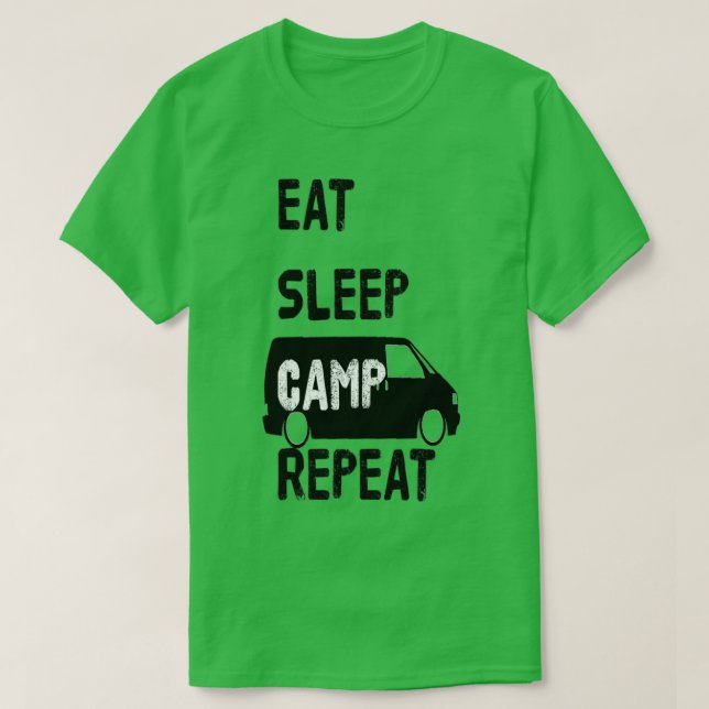 Camiseta CAMPO DE SONO EAT REPEAT4 preto (Frente do Design)