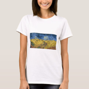 Camiseta Campo de trigo de Vincent van Gogh com corvos (189
