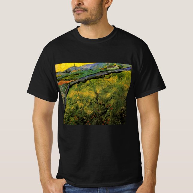 Camiseta Campo de trigo Primavera, nascer do sol por Vincen (Frente)