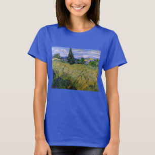 Camiseta Campo de Trigo Verde com Cipreste por Vincent van 