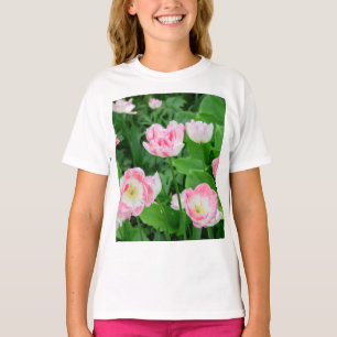 Camiseta Campo de tulipas rosa