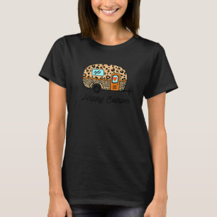 Camiseta Campo de Verão feliz acampamento de leopardo acamp