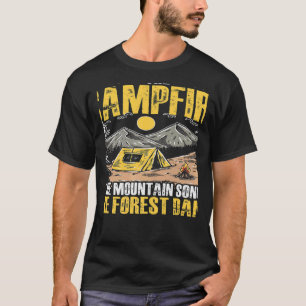 Camiseta Campo de Viagem do Campo de Campfire Forest