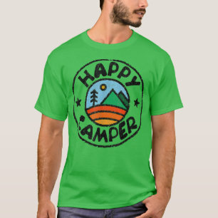 Camiseta Campo Engraçado T Feliz Acampamento Férias do Camp