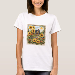 Camiseta Campo Farmhouse DreamOuro Girassóis