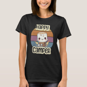 Camiseta Campo Feliz de Marshmallow Meninas Cute Camp