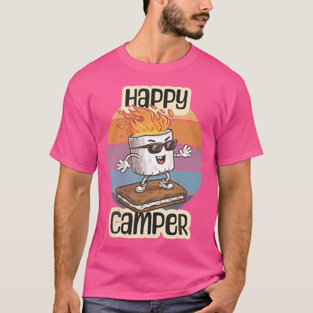 Camiseta Campo Feliz de Marshmallow Meninas Cute Camp (Frente)