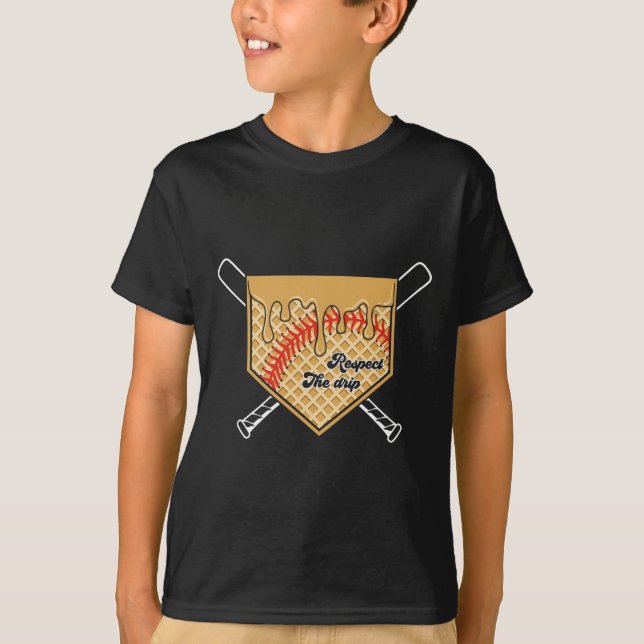 Camiseta Campos de Basebol Softball Drill Sorvete Juventude (Frente)