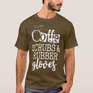 Camiseta Campos de café e luvas de borracha
