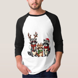 Camiseta Campos de Natal em Combinação à Família Santa Hat
