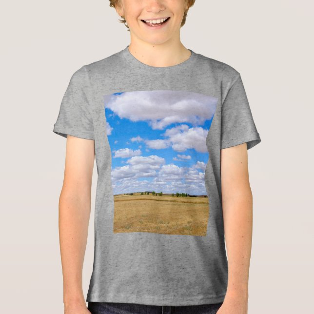 Camiseta Campos de trigo colhidos (Frente)