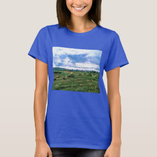 Camiseta Campos de Trigo com Palheiros por Vincent van Gogh