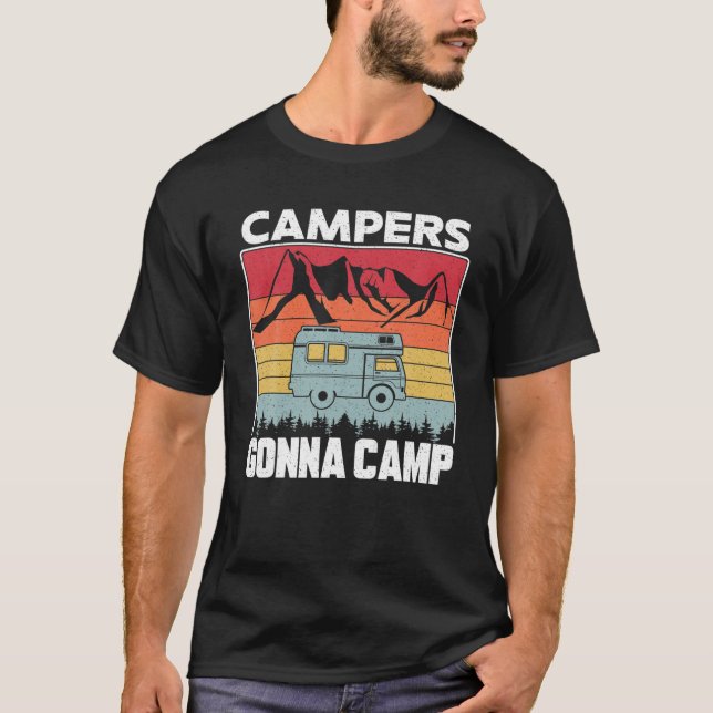 Camiseta Campos De Volta Para Autohome Campervan Retro Vint (Frente)