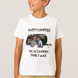 Camiseta Campos felizes da família de caravanas de trailer 