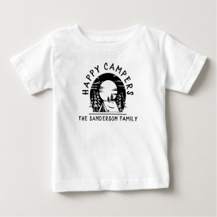 Camiseta Campos Felizes Nome da Família Acampamento Trip Bl