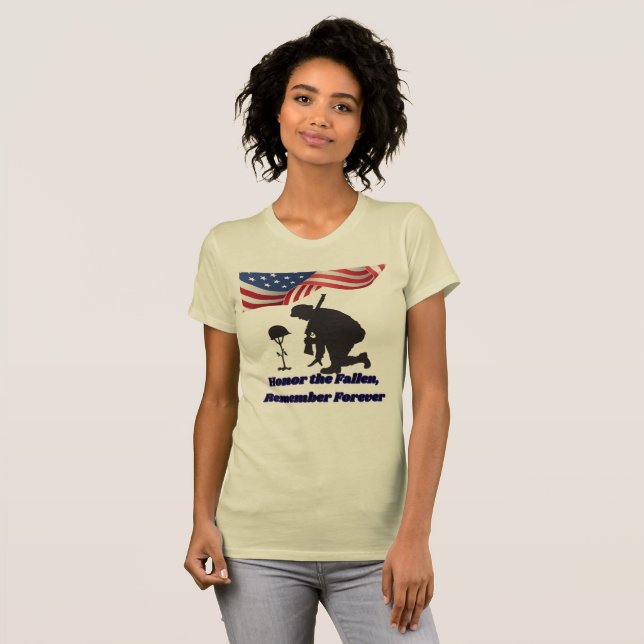 Camiseta Campos silenciosos de honra creme (Frente Completa)