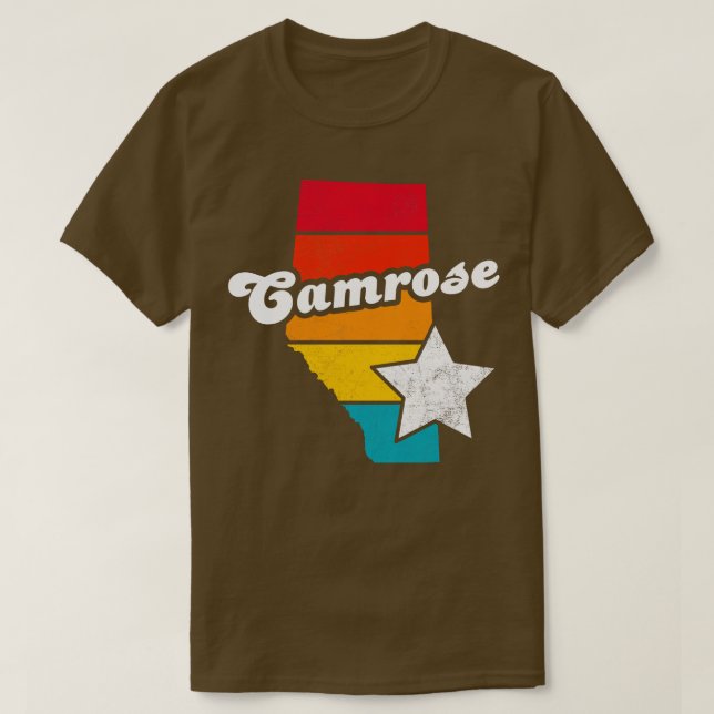 Camiseta Camrose Alberta Canada Vintage angustiou Souvenir (Frente do Design)