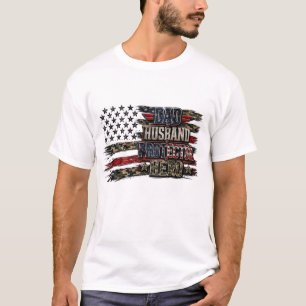 Camiseta Camuflagem Bandeira Dia dos Pais, Pai, Protetor Ma