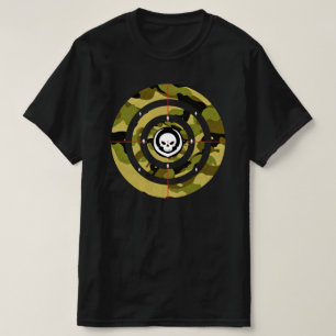 Camiseta Camuflagem de Alvo de Crânio Tático Ataque de Prec