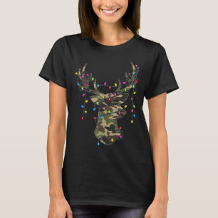 Camiseta Camuflagem de Natal Caça ao Renascer Veado Natal