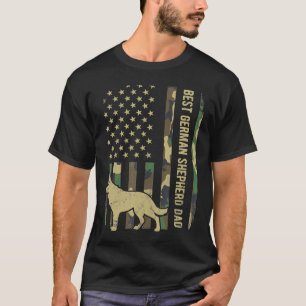 Camiseta Camuflagem de Pai de Cachorro Melhor German shephe