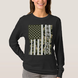 Camiseta Camuflagem de Pai do Exército Bandeira Americana D