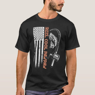 Camiseta Camuflagem de pesca Bandeira Americana Carretel de