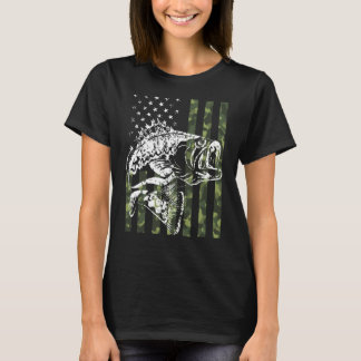 Camiseta Camuflagem de pesca Estado Unidos Bandeira do Pesc