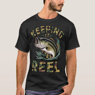 Camiseta Camuflagem de pesca juvenil bass pai homens manten