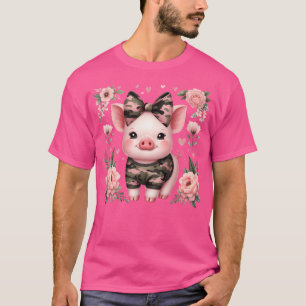 Camiseta Camuflagem de Porco Fofo Arco Camuflagem Antiga Ca