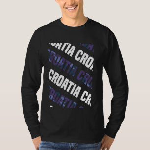 Camiseta Camuflagem de Púrpura com Padrão da Croácia