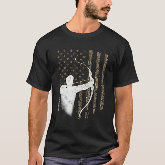 Camiseta Camuflagem de Sinalizador Americano de Longo Arco  (Frente)