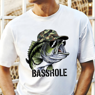 Camiseta Camuflagem Divertida de Robalo para Pesca de Robal