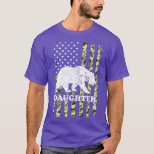 Camiseta Camuflagem do Urso Filha Camping Hiking Camouflage
