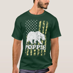 Camiseta Camuflagem do Urso Poppie Camping Hiking Camouflag