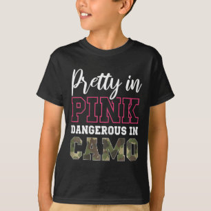 Camiseta Camuflagem engraçada Caça Rosa Gráfico para mulher